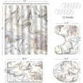 thumbnail image 4 of 4 Pcs Marble Shower Curtain Set, Abstract Grey Gold Luxury Marble Texture Bathroom Decor Shower Curtain Set ,Non-Slip Bath Rugs and Bathroom Mat Accessories, 4 of 7