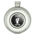thumbnail image 1 of Poor Spellers of the World Untie Unite Funny Humor Round Stainless Steel 5oz Hip Drink Flask, 1 of 4
