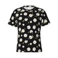 thumbnail image 4 of Vsdgher Daisies Flowers Print Men's Dry Fit Mesh Athletic Shirts Moisture Wicking Tennis T-Shirt Tops, 4 of 9
