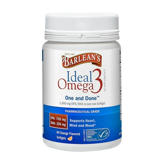 Barlean's Ideal Omega 3 60 Softgels