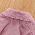 thumbnail image 5 of SILVERCELL Girl's Solid Color Thickened Lapel Collar Short Cape Winter Fuzzy Fluffy Shawl Coat for 0-48M Infant Toddler, 5 of 12