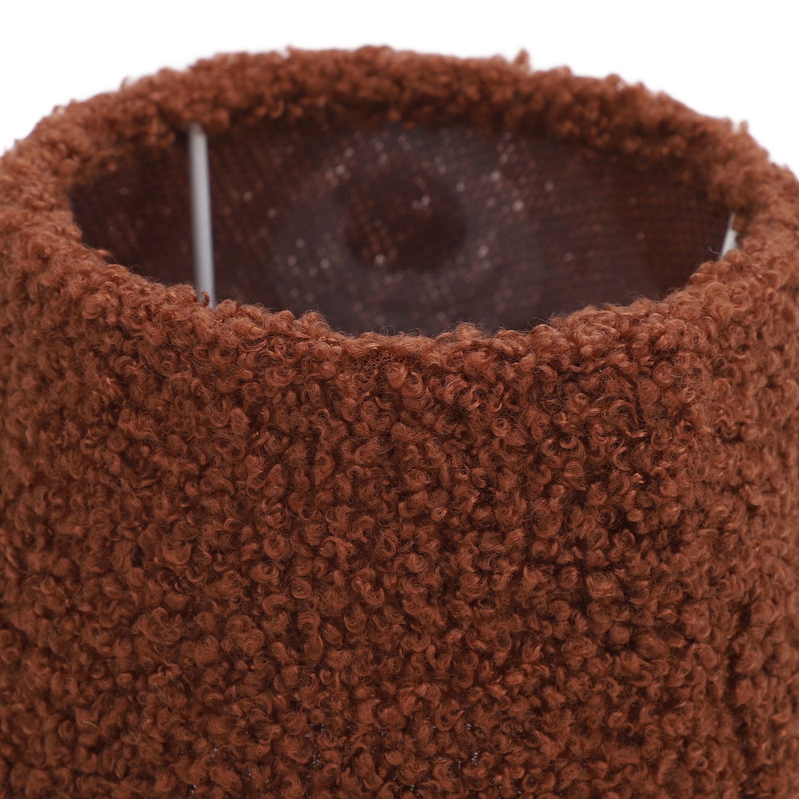 YAHHU Plush Cloth Lamp Shade Replacement Decorative Soft Comfortable Cone Round Lamp Shade for E27 E14 Table Lamp, Brown (6.7 inches / 17 cm)
