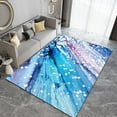 thumbnail image 3 of Blue Purple Gradient Watercolor Area Rug for Living Room, Retro Art Abstract Washable Home Carpet, Indoor Rug with Anti-Slip Backing Durable for Bedroom Dining Room Sofa 4x5ft, 3 of 6