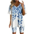 thumbnail image 2 of Blouses pour Femmes, Ensembles de Blouses Décontractées à Manches Courtes Imprimées et Col en V pour Femmes, 2 of 4