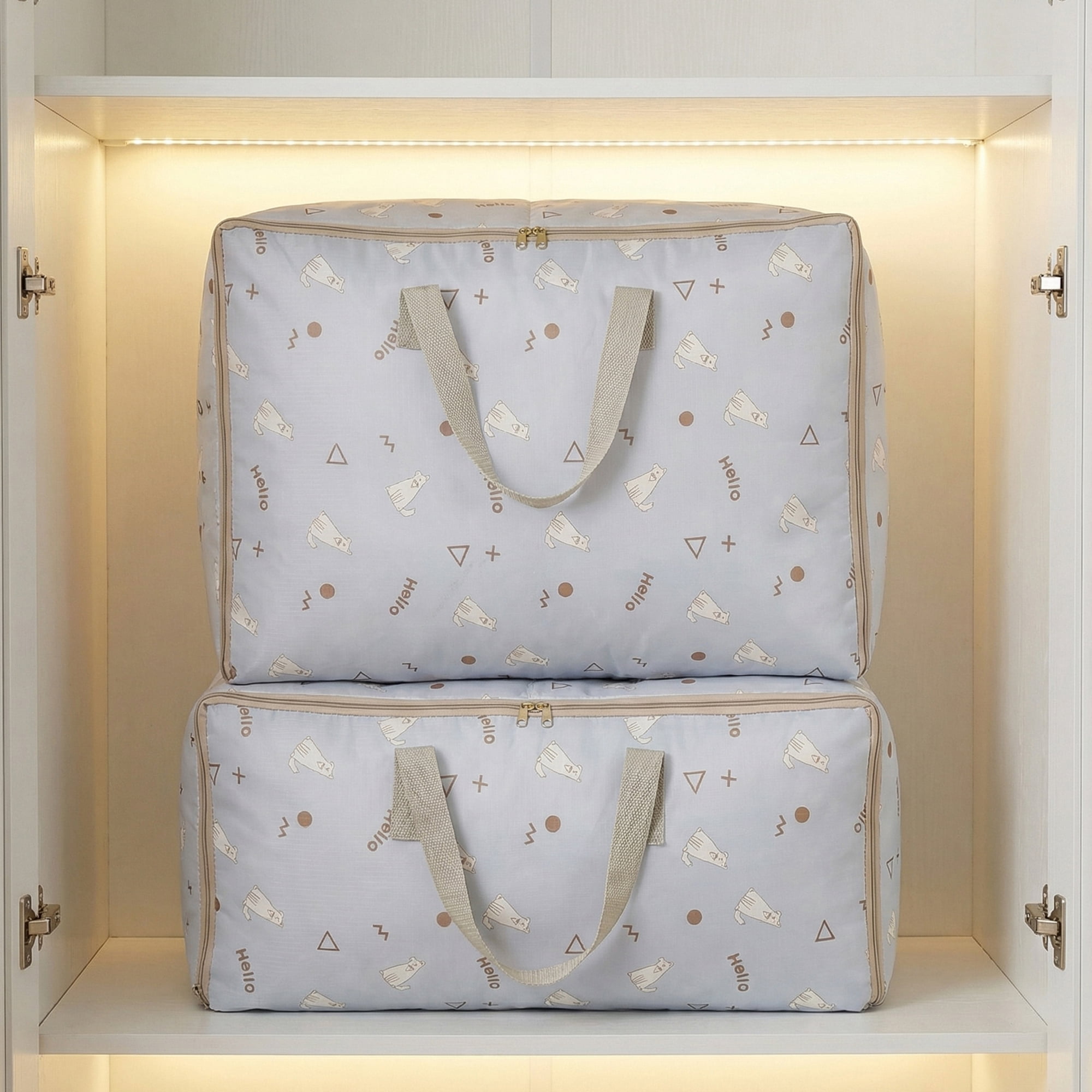 Unique Bargains Clothes Storage Bags for Organizing Clothing Light Blue 23.2"x19.7"x10.6"