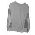 thumbnail image 2 of Women's Lightweight Crewneck Sweatshirts Patchwork Loose Baggy Pullovers Long Sleeve Casual Workout Fall Tops (XL, Gray), 2 of 2