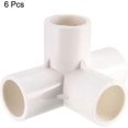 thumbnail image 3 of 4 Way Elbow Pvc Pipe Fitting Furniture Grade 20mm Size Tee Corner Fittings White 6pcs, 3 of 3