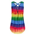 thumbnail image 1 of Gráfico camisetas sin mangas para las mujeres Tank Top for Women Sleeveless Tank Top Hem Layed Zipper V cuello Loose Tank Tops for Women Tshirts Tops (Yellow, L), 1 of 3