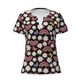 thumbnail image 3 of Naloa Rainbow Flowers Print T-Shirts Short Sleeve V Neck Tees for Women Fashion Tops Trendy Lightweight Soft Casual Summer Outfits Clothes, 3 of 5