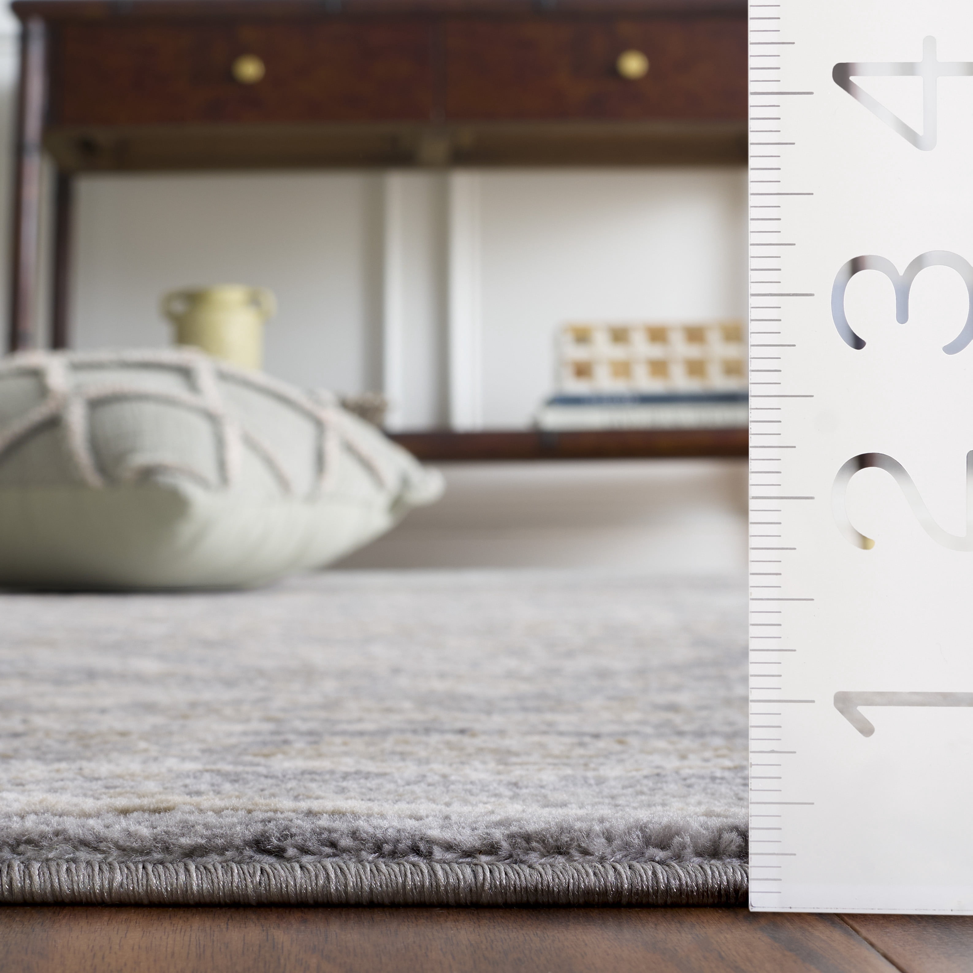 SAFAVIEH Brentwood Adams Oriental Area Rug, Light Gray/Ivory, 4' x 6'