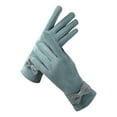 thumbnail image 6 of Skymirror 1 Pair Soft Gloves Anti-static Full Finger Cover Elegant Bow-know Plus Velvet Inside Gloves for Lady, 6 of 8