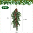 thumbnail image 2 of 2 Pcs Artificial Christmas Teardrop Swag with Berries and Pinecones, Faux Berry Pine Branch Teardrop Door Swag, Real Touch Norfolk Wreath Greenery Staircase Swags for Xmas Door Mantle Fireplace Decor, 2 of 13
