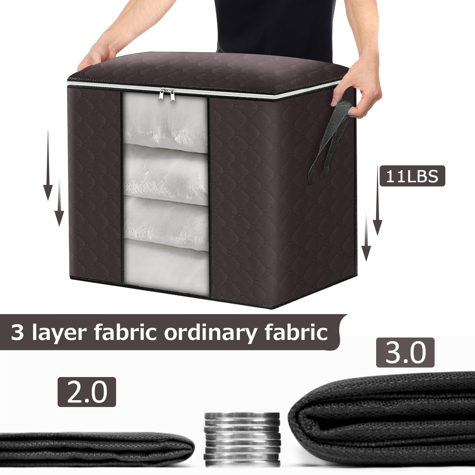 4 Clear Zipper Anti Dust Clothes Storage Bag Quilt Blanket Organizer  15X18X3, 1 - Kroger