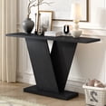 thumbnail image 2 of Mirod Console Table with Natural Wood Veneer,V-Base Design for Classic Versatility ,Perfect for Displaying Your Favorite Items, Easy Assembly, 2 of 11