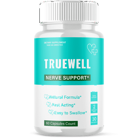 Truewell Advanced Nerve Health Support Pills Natural Vitamin Supplement True Well 60 Capsules