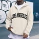thumbnail image 1 of MHFRRA Sudadera con Capucha y Cremallera de Un Cuarto con Estampado de Letras, Suave y Cómoda, para Uso Informal, Sudadera Deportiva Ligera Beige, 1 of 3
