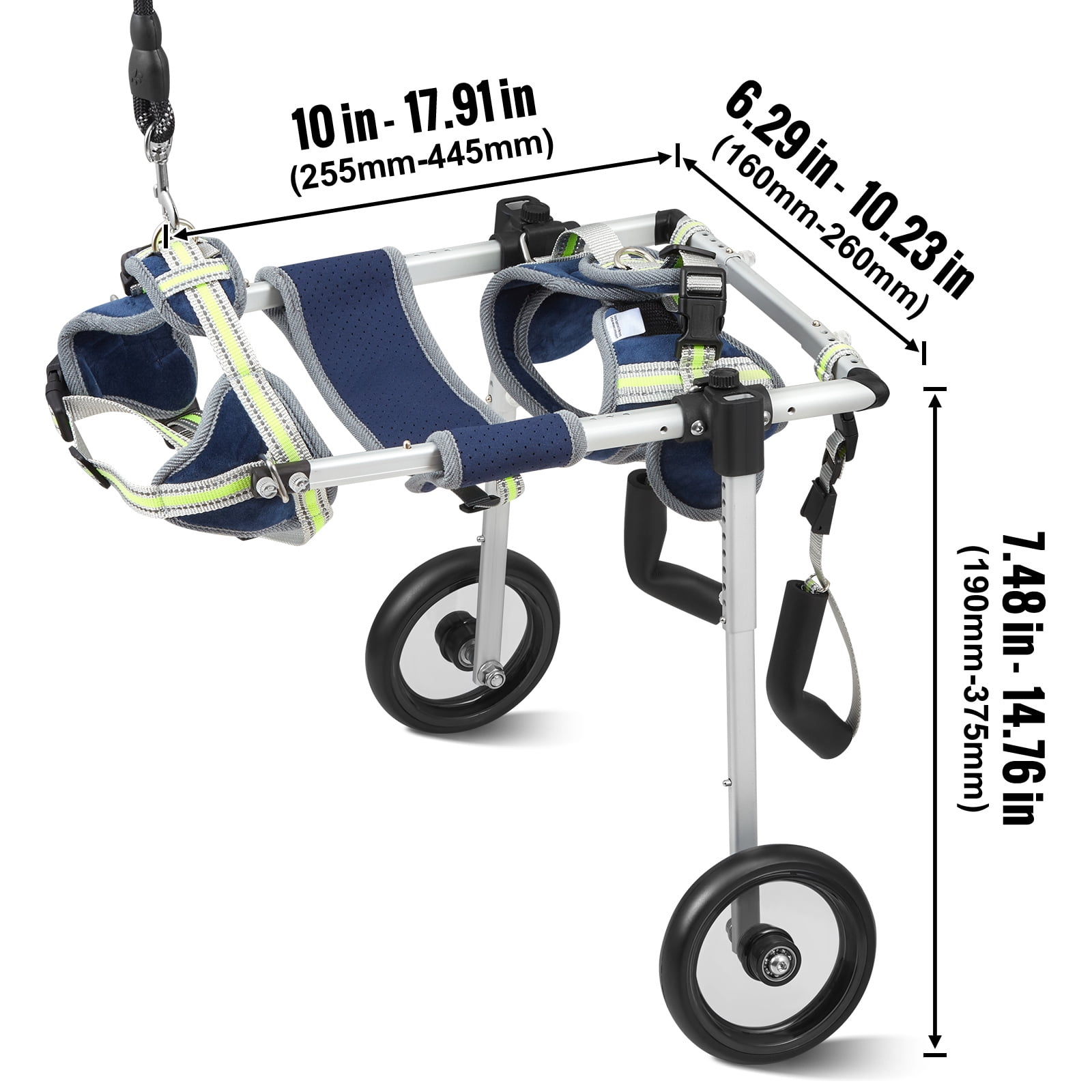 KFFKFF Pet Mobility Cart for Rear Legs, Lightweight & Customizable Support for Rehabilitation, Suitable for Pets with Injuries, Disabilities, or Weakness in Hind Legs (XS)
