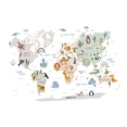 thumbnail image 4 of jifeng Animal World Map Wall Stickers Cartoon Wall Decals for Living Room Baby Room, 4 of 9