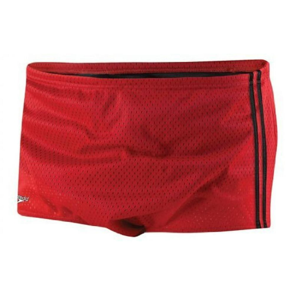 speedo men's swimsuit square leg poly mesh training suit