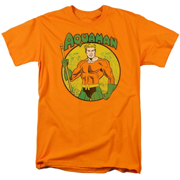 DC Comics Men's Aquaman T-shirt Small Orange