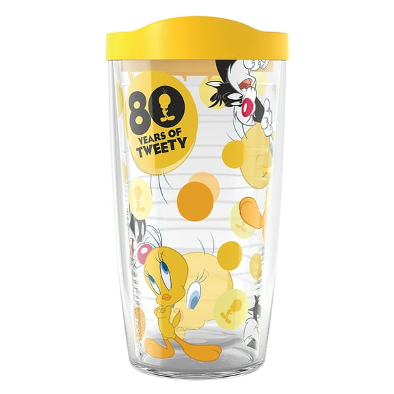 Tervis  Warner Brothers Tweety 80th Anniversary Made in USA Double Walled Insulated Travel Tumbler, Classic - 16oz
