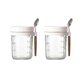 thumbnail image 1 of 2pcs Breakfast Cup Airtight Oatmeal Jar with Cover and Spoon white, 1 of 5