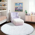 thumbnail image 3 of Socofuz Round White Fluffy Rug 4ft, Fuzzy Small Carpet for Living Room, Kids Girls Room, 3 of 7