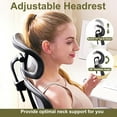 thumbnail image 6 of Ergonomic Home Office Chair with Mesh High Back, Adjustable Lumbar Support, Flip-up Armrest, Removable Headrest, Swivel Wheel, Space Saving, 330LBS (Black+Grey), 6 of 18