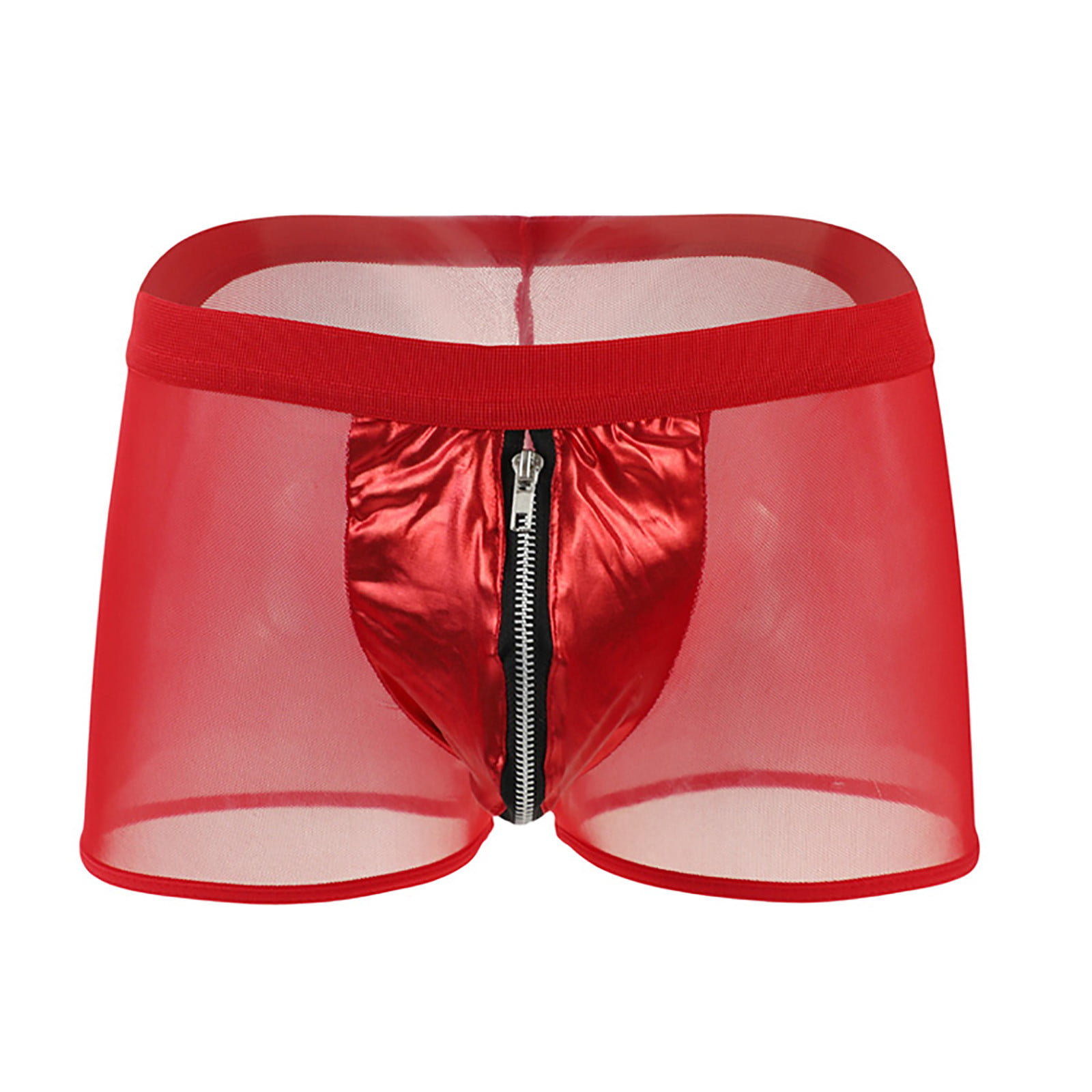 Men's Smooth Mesh Lingerie Bikini Boxer Shorts Trunks Brief Underwear Underpants