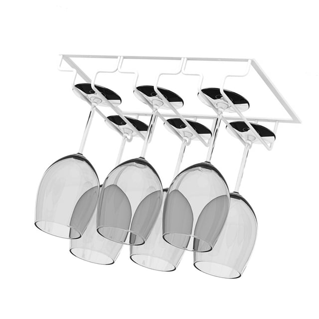sweethay Soporte para copas de vino, colgador para restaurante de Hotel de hierro, colgador debajo del armario, estante para copas de champán, estante de Cocina y Comedor Blanco sweethay HA065562-01