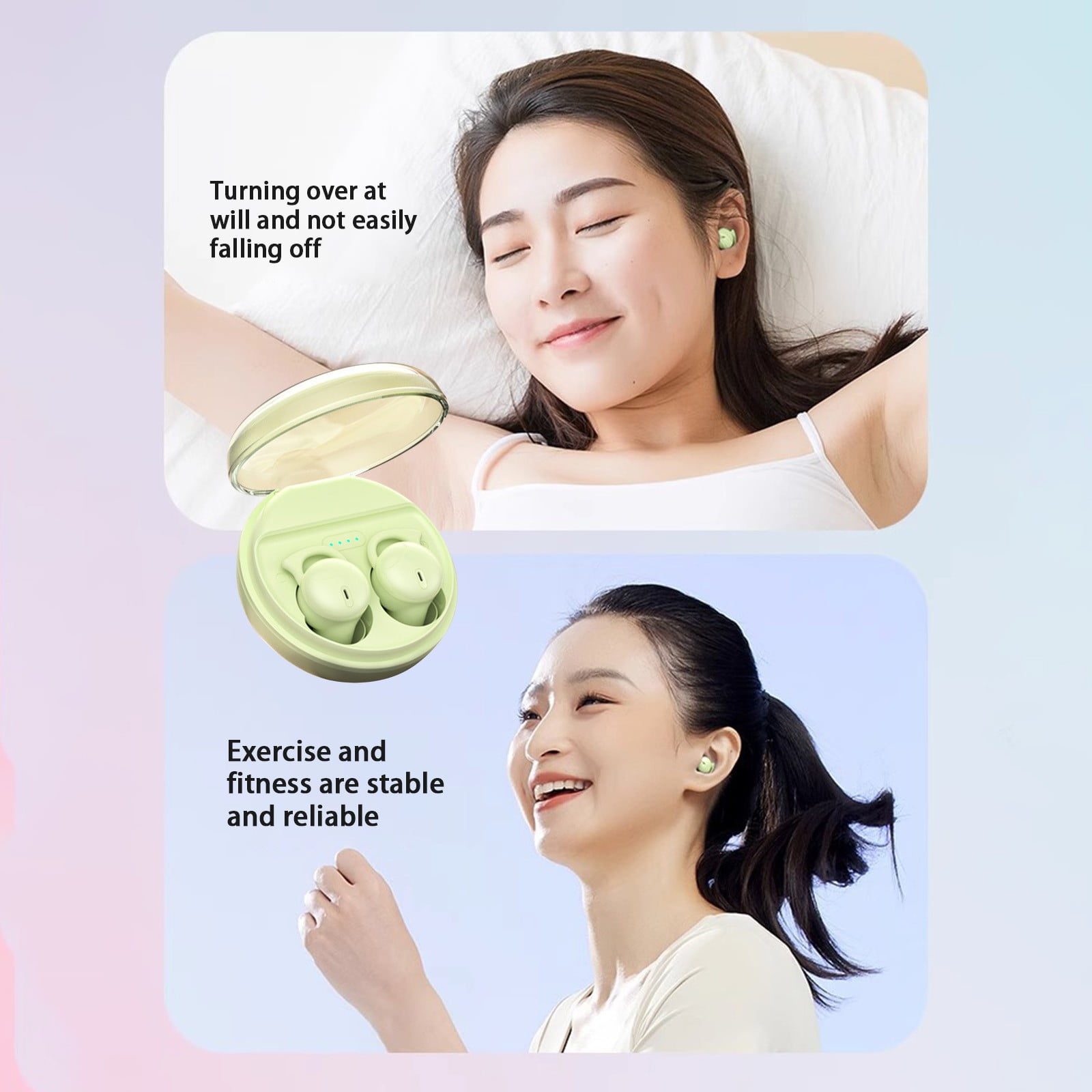 Sleep Earbuds Wireless Bluetooth Headset Bluetooth 5.3 Mini In Ear Dual Microphone Wearable Earphones For Sleeping