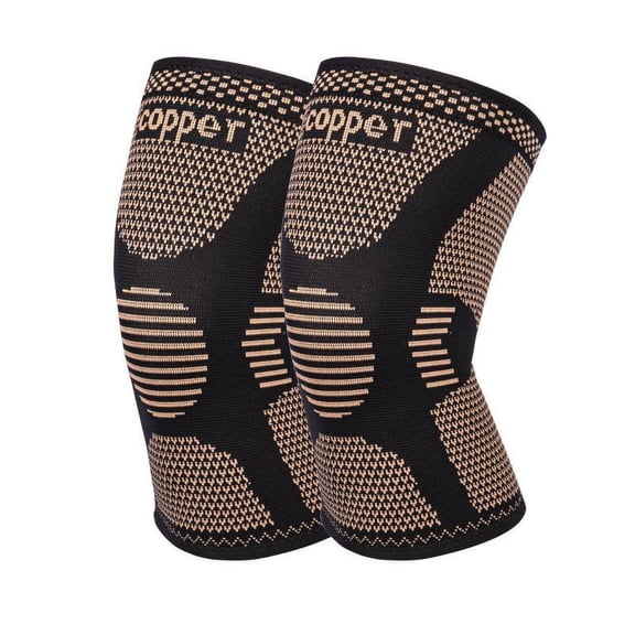 2 Pack Copper Knee Sleeves - Professional Copper Knee Braces for Men and Women, Premium Compression Support for Knee Pain Relief, Sports, Workout, Arthritis, ACL, Joint Pain Recovery