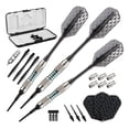 thumbnail image 1 of Viper Bobcat Nickel Plated Adjustable Soft Tip Darts w/ Green Rings, 16-18 Grams, 1 of 5