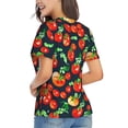 thumbnail image 3 of Honeii Tomatoes Print Women's Classic V-Neck T-Shirt,Womens Fashion Tops,Stylish Everyday Top for Women, Casual Summer Spring Outfits Clothes-3X-Large, 3 of 5
