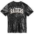 thumbnail image 3 of Girls Youth Black Las Vegas Raiders Wordmark Sequin V-Neck Top, 3 of 3