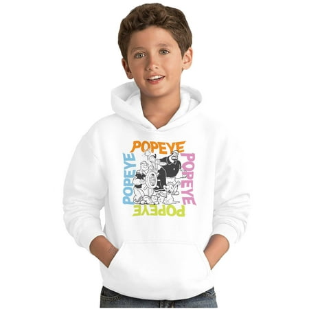 Popeye the Sailor Man with Friends Youth Hoodie Boy Girl Teen Brisco Brands L