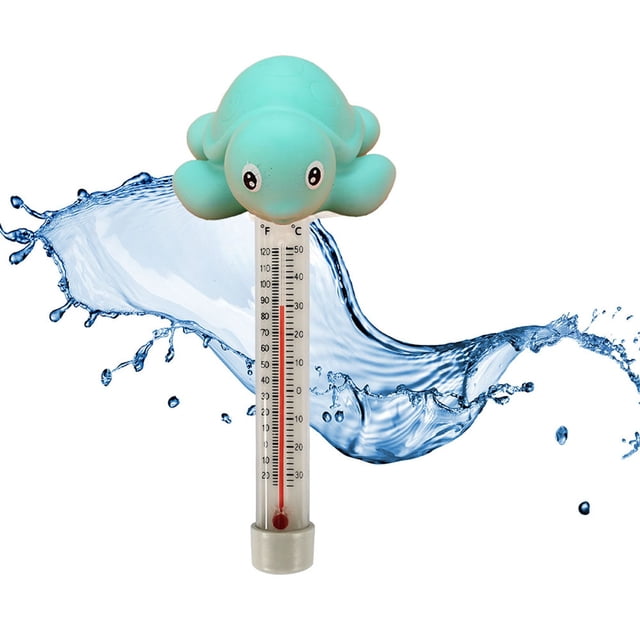 Water Temperature Thermometer for Pool Hot Tub Spa Ice Bath, Floating Shatter Resistant Pool Thermometer with String, Easy Read Pool Accessories for Indoor Outdoor Use(8.26Inch,Blue)