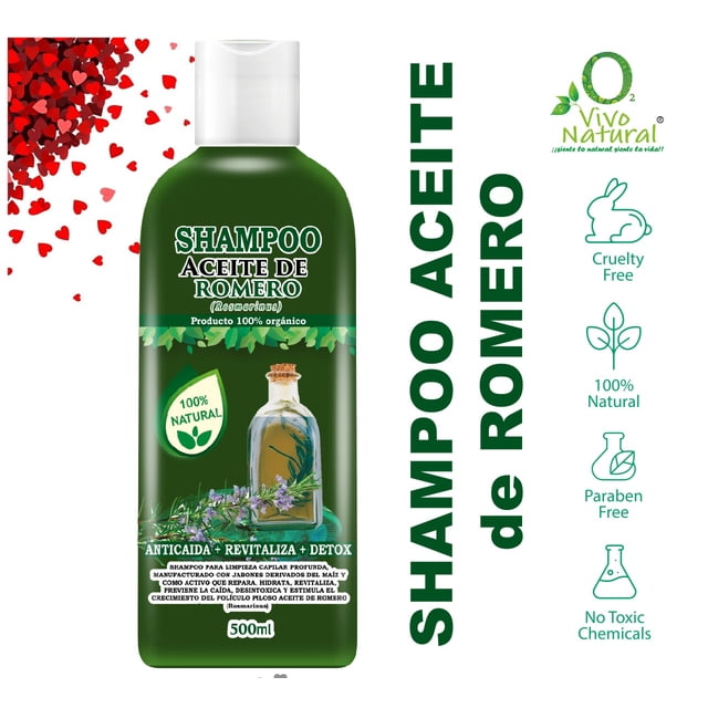 Shampoo Vivo Natural VIVONATURAL con Aceite de Romero 500 ml