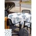 thumbnail image 5 of Outdoor Tablecloth with Umbrella Hole for Patio/Picnic/Party/Camping, Abstract Art Fish Blue Waterproof Table Cloth Square Cover Washable, Coastal Ocean Summer Marine Life (54"x 54"), 5 of 8