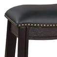 thumbnail image 4 of Benjara Curved Leatherette Stool with Nailhead Trim, Set of 2, Black, 4 of 5