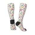 thumbnail image 4 of Easygdp Cute Flower Soccer Socks Sport Knee High Socks Calf Compression Athletic Socks for Men and Women, 4 of 9