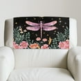 thumbnail image 5 of COEQINE Recliner Headrest Protector PU Leather Waterproof Couch Headrest Covers with Adhesive Backed Hook and Loop Fasteners for Home Living Room Decor, 17x27 Inch, Dragonfly Moon Flower, Set of 3, 5 of 7