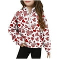 thumbnail image 1 of Sudadera sin capucha, mediana, grande, con media cremallera, cuello redondo, manga larga, jersey corto, sudaderas de polar para niñas de 5 a 14 años, blusa de poliéster, 1 of 4
