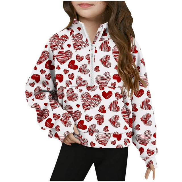 Sudadera sin capucha, mediana, grande, con media cremallera, cuello redondo, manga larga, jersey corto, sudaderas de polar para niñas de 5 a 14 años, blusa de poliéster