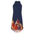 thumbnail image 4 of Fankiway Femmes Été Casual Col Rond Sans Manches Imprimés Robes Irrégulières Lâches Robes pour les Femmes Robes Sans Manches pour les Femmes Grande Taille, 4 of 5