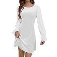 thumbnail image 7 of Holiday Dress Sequin Dress for Women Christmas Dresses Formal Sequin Velvet Mini Dress for Women Trendy Long Sleeve A Line Sparkly Trendy U-Shaped Collar Glitter Short Dresses, White-XL, 7 of 7