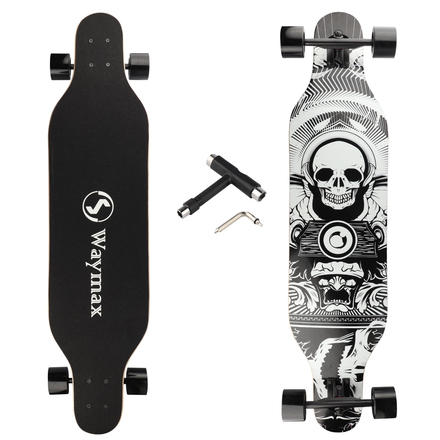 31In Kids Longboard Skateboard 7 Layers Pro Complete Carving Cruiser longboards for Beginner 