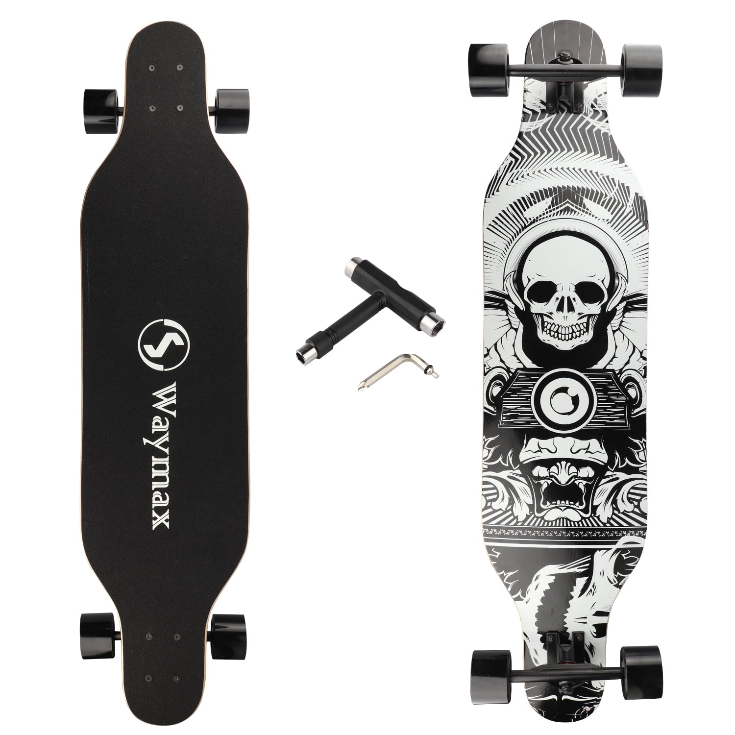 Newqiang PRO Skateboard Complete for Adults and Beginners, 41 In. Longboard for Hybrid Freestyle Carving Cruising 8 Layer Alpine Hard Rock Maple ABEC-9 Precision Bearings Includes T-Tools