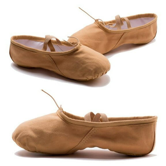 AURARMLET 1 Pair Adult Ballet Shoes Lightweight Comfortable Light Brown Dance Footwear for Women and Men