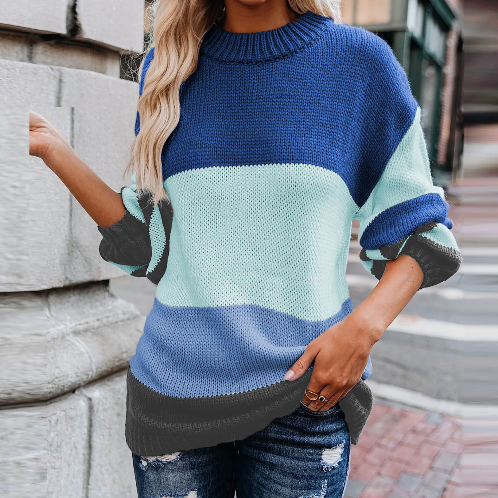 royal blue oversized sweater